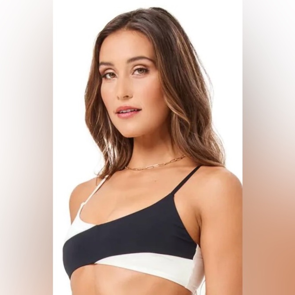 L*Space Color Block High Tide Bralette Bikini Top Swimwear Size XS